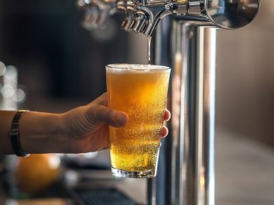 Pouring a beer